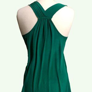 Emerald Green 100% silk sleeveless top